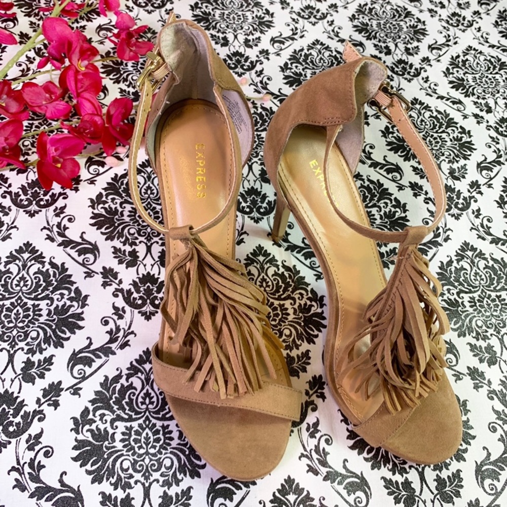 Express | Fringe Suede Heels